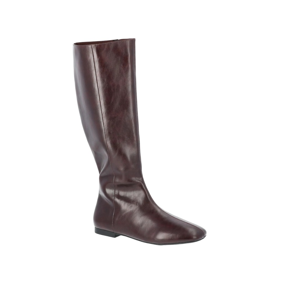 Time and Tru Women's Faux Leather Knee High Boots Burgundy Size 8 NOT INSULATED